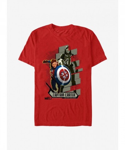 Marvel What If...? Men's Lightweight Carter Attacks Graphic Tee