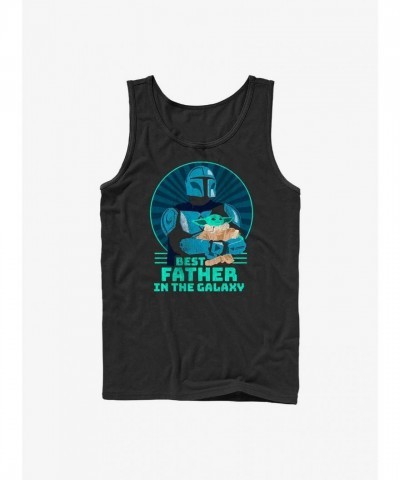 The Mandalorian Galaxy's Finest Dad Cotton Tank Top - Black for Men