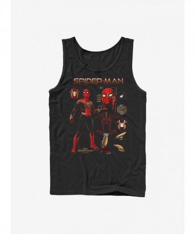 Marvel's Comfortable Spidey Black Tank Top for Men