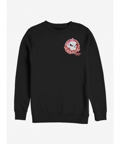 Marvel Black Spider-Verse Skull Kanji Cotton Sweatshirt for Men