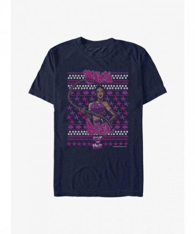 Bianca Belair WWE Christmas Themed T-Shirt - Blue Unisex