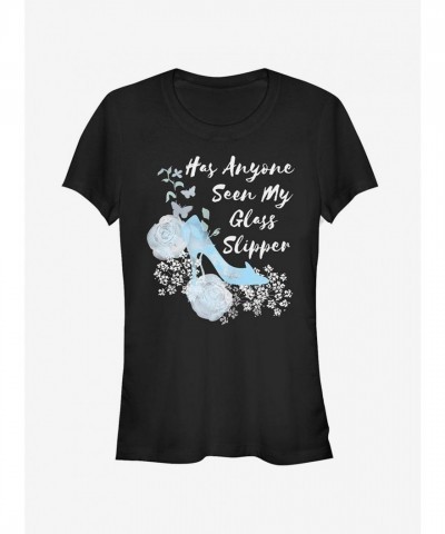 Disney Girls Cinderella Glass Slipper T-Shirt - Black
