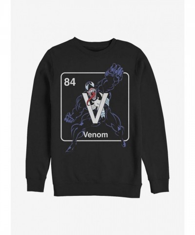 Marvel's Periodic Venom Comfortable Crew Sweatshirt - Black Men's