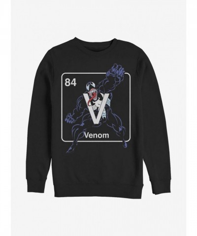 Marvel's Periodic Venom Comfortable Crew Sweatshirt - Black Men's