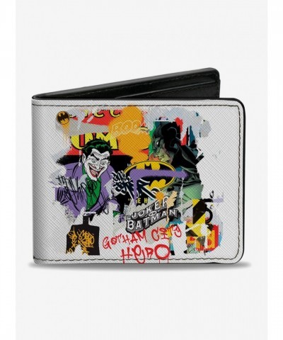 DC Comics Batman vs Joker Graffiti Unisex Bifold Wallet Made from Premium Vegan Leather