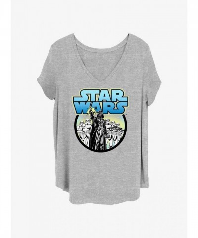 Star Wars Darth Vader Commanding Leader Plus Size T-Shirt - Grey for Girls