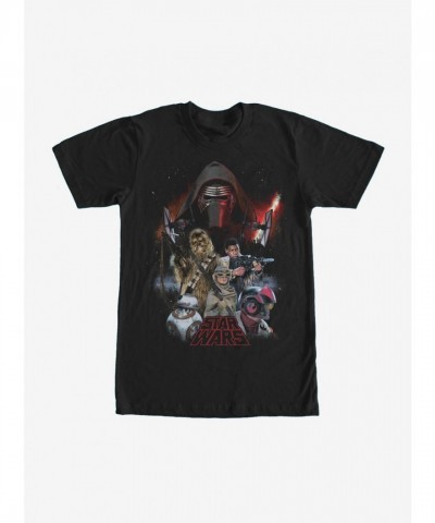 Star Wars Force Awakens Black T-Shirt with Characters - Unisex
