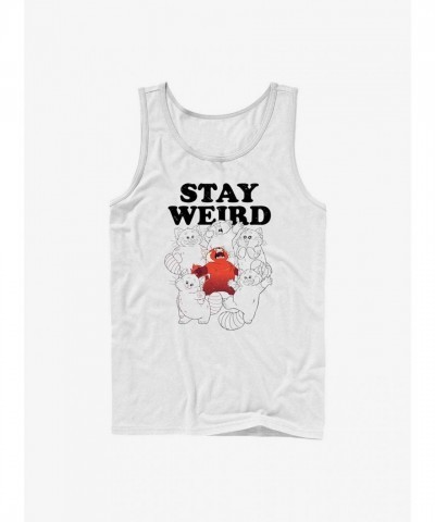 Disney Pixar Turning Red Stay Weird Unisex Cotton Tank Top - White