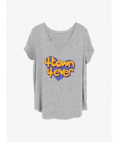 Disney Pixar Turning Red Grey Plus Size Heart Tee for Girls