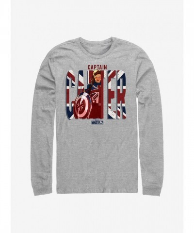 Marvel Big Carter Long-Sleeve T-Shirt for Men - Grey