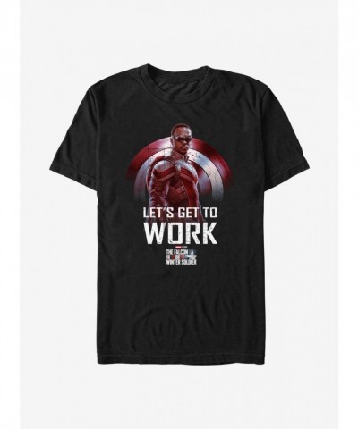 Marvel The Falcon Let's Get To Work Lightweight Cotton T-Shirt - Men's Black