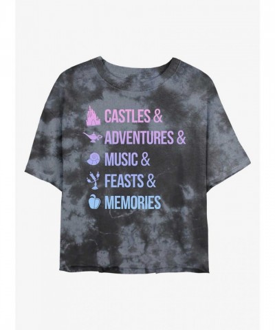Disney Princesses Multi-Colored Tie-Dye Crop T-Shirt for Girls