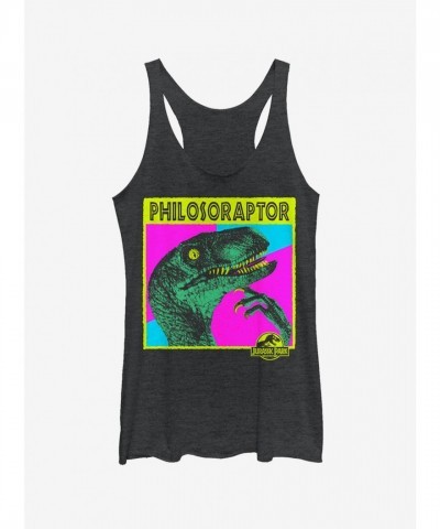 Philosoraptor Girls Tank Top - Black Jurassic Tee