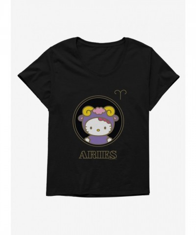 Hello Kitty Aries Zodiac Stencil Tee for Plus Size Girls