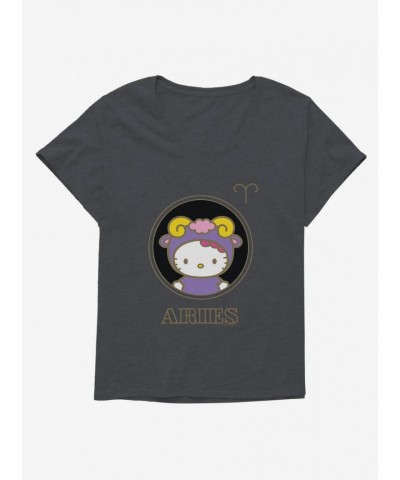 Hello Kitty Aries Zodiac Stencil Tee for Plus Size Girls