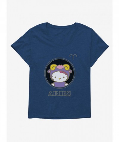 Hello Kitty Aries Zodiac Stencil Tee for Plus Size Girls