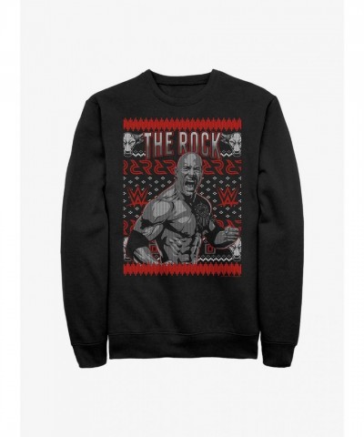 The Rock Ugly Christmas Sweater by WWE - Men's Black