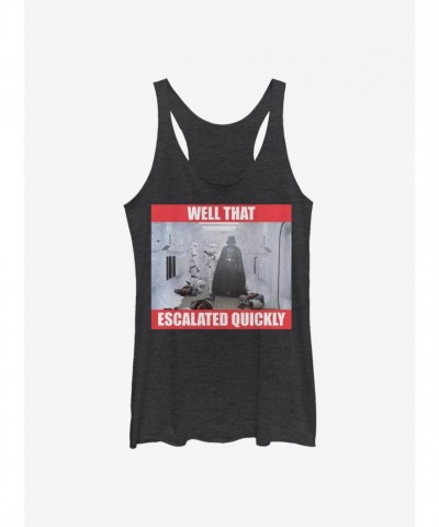 Star Wars Inspired Girls Quick Action Tank Top - Black