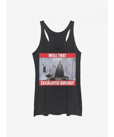 Star Wars Inspired Girls Quick Action Tank Top - Black