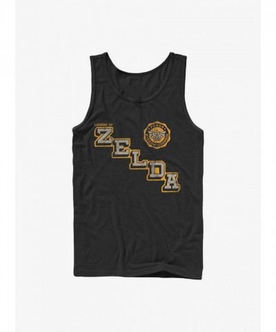 Nintendo Triforce Varsity Tank Top - Men's Black Cotton