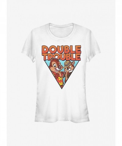 Disney Girls Chip N' Dale Cartoon Tee - White