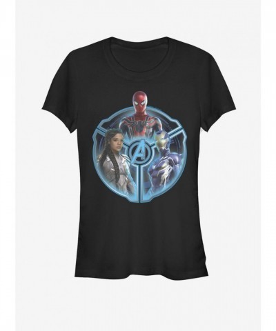 Marvel Endgame Heroes Trio Sigil T-Shirt in Black for Girls