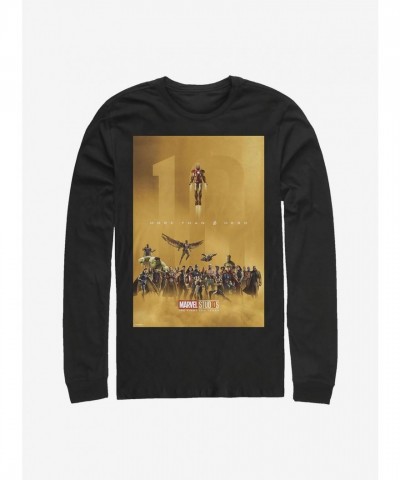 Marvel Gold Avengers Long Sleeve T-Shirt for Men - Black