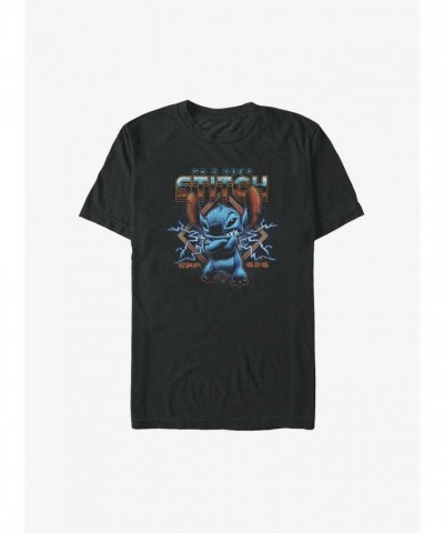 Disney Lightning Stitch Big & Tall Metallic T-Shirt - Men's Black