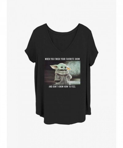 Mandalorian Grogu Favorite Show Plus Size T-Shirt for Girls - Black