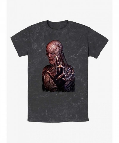Stranger Things Vecna Portrait Mineral Wash Tee - Multiple Sizes for Men