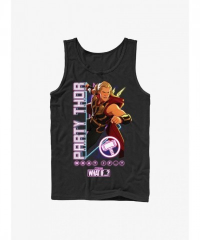 Marvel Party Thor Tank Top - Black Cotton Men's