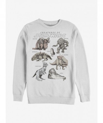 Star Wars Creatures Comfortable Crew Sweatshirt - Men's White