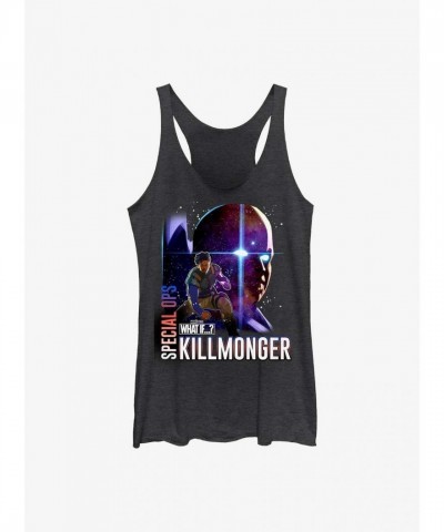 Erik Killmonger Special-Ops & The Watcher Graphic Tank Top for Girls - Black