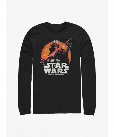 Star Wars Visions Darth Vader Close-Up Men's Cotton Long Sleeve T-Shirt - Black