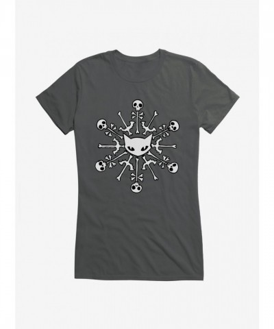 Emily Strange Skull Cat Snowflake Junior Girls T-Shirt