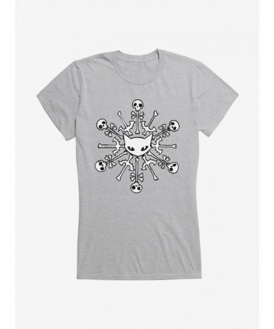 Emily Strange Skull Cat Snowflake Junior Girls T-Shirt