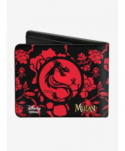Disney Men's Mulan Dragon & Flowers Bifold Wallet
