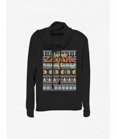 Nintendo Legend Of Zelda Cowl Neck Sweatshirt for Girls - Black